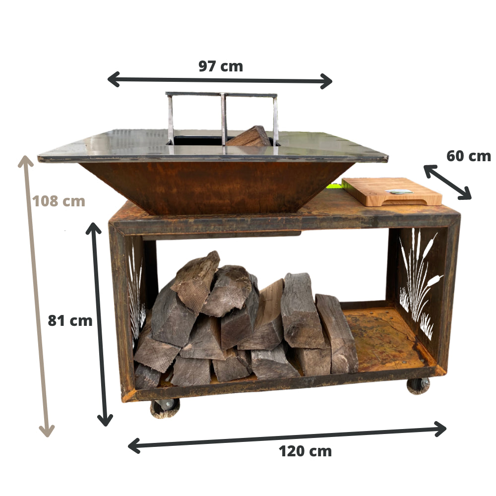 Brasero Table Roseaux