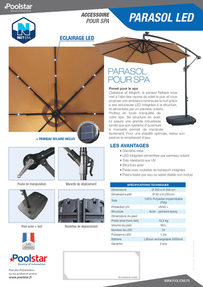 Parasol 250cm - Coloris beige